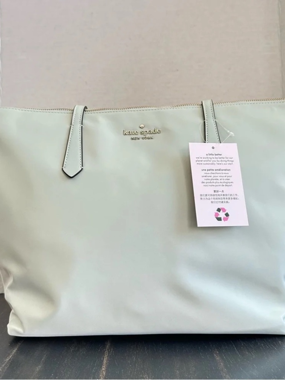 Kate Spade New York Kitt large nylon tote bag in Crystal Blue - Picture 3 of 6